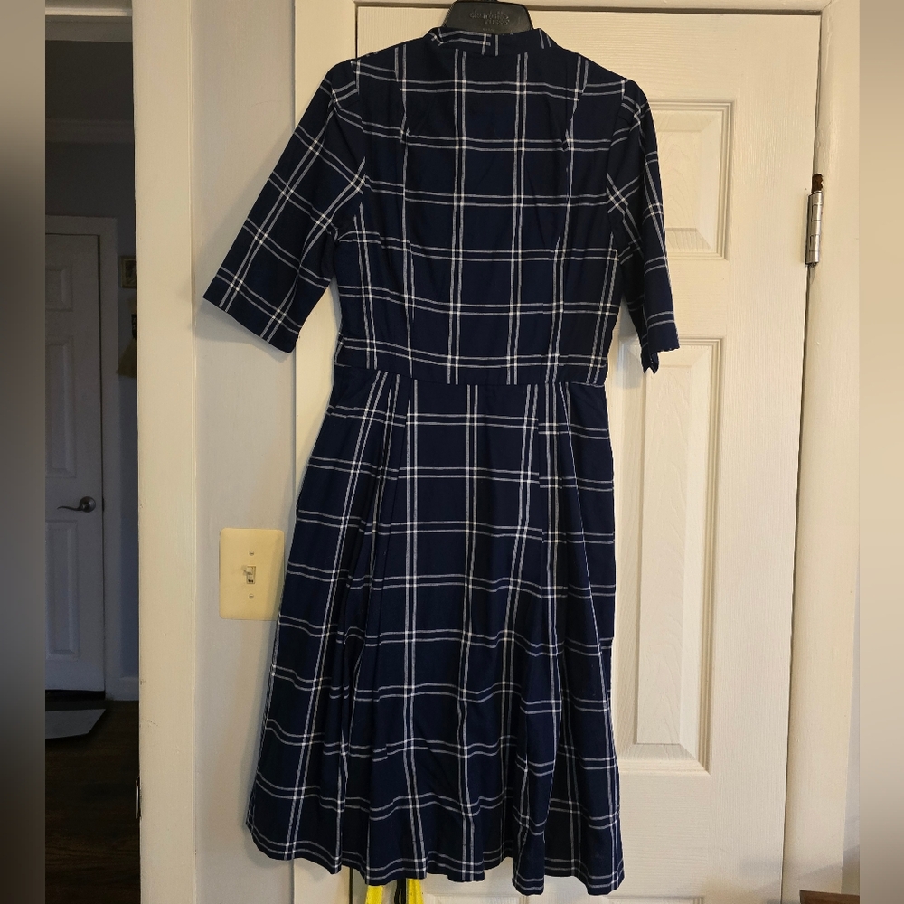 Emily and Fin Tilly dress in navy plaid - Picture 4 of 6